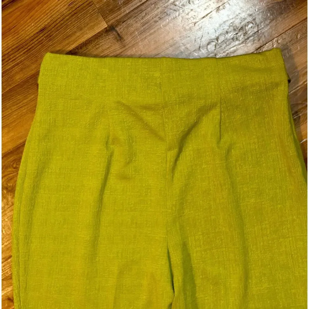 Lime Green High-Waisted Tapered Pants with Belt | Statement Trouser